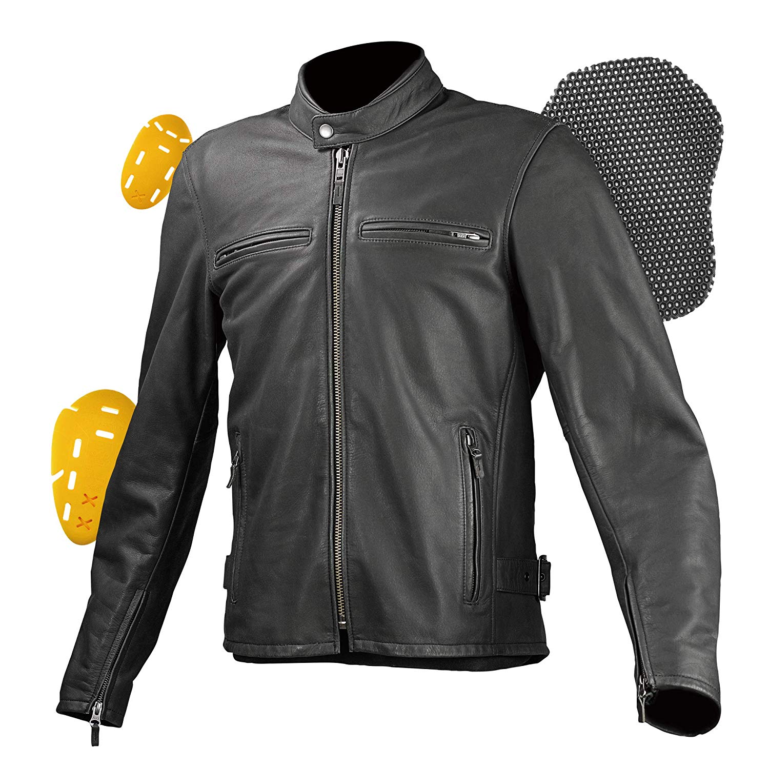 Komine MJ-001 Riding Leather Mesh Motorcycle Jacket - Motofango