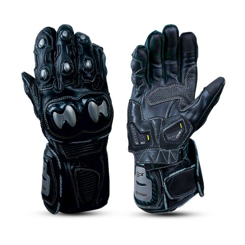 AGVSPORT Echelon Racing Gloves- Premium Motorcycle Leather, Titanium Armor Knuckle Protection, Digital Amara Reinforced Palm, Ventilated, Durable & Comfortable - Ideal for Racing & Riding Safety